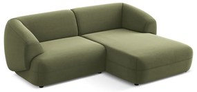 Zelená zamatová rohová pohovka (pravý roh) Moana – Makamii