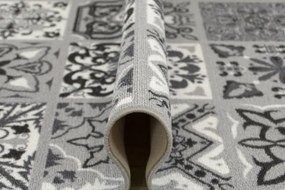 Protišmykový koberec / behúň Patchwork sivý