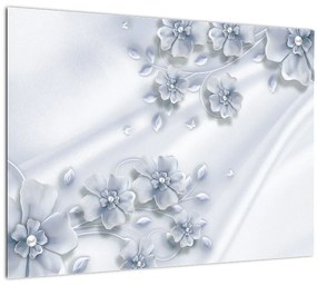 Sklenený obraz - Kvetinový dizajn (70x50 cm)