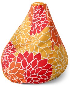 Sablio Sedací vak Pear Farebné kvetiny - 140 x 100 x 25 cm