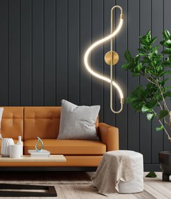 Toolight Toolight, LED nástenné svietidlo 25W APP858-W Long Gold, zlatá, OSW-03995