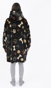 Baránková mikina mikroplyš – Psie labky čiernej veľkosť M