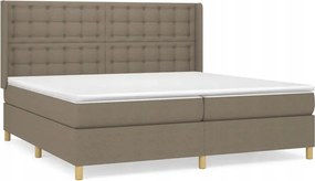 vidaXL Kontinentálna posteľ s matracom, taupe, tkanina, 200 x 200 cm