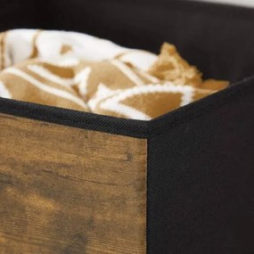 Skladacie úložné boxy, 6 ks, rustikálna hnedá, čierna