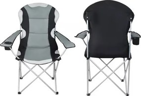 Skladacia rybárska stolička - čierna / sivá