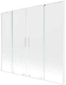 Mexen Velar L Duo, 2-krídlová posuvná vaňová zástena 170 x 150 cm, 8mm číre sklo, biela matná, 896-170-003-02-20