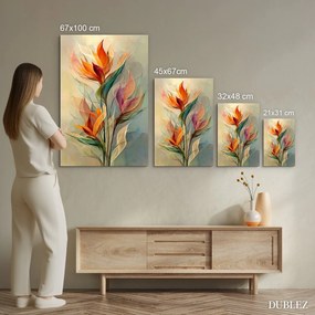 DUBLEZ | Drevený obraz - Abstraktné kvety
