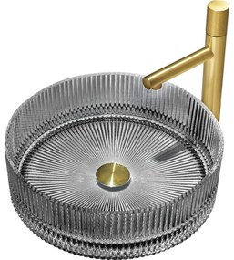 Mexen Eiva, sklenené umývadlo na dosku 39 × 39 cm, čierna, 24163970