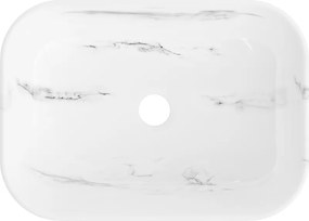Mexen Rita, umývadlo na dosku 455x325x135 mm, biela-imitácia bieleho kameňa, 21084582