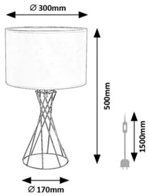 Rabalux 74082 - Stolová lampa NIVRA 1xE27/40W/230V čierna