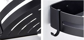 Čierna rohová polička do kúpeľne MYZEA - 2 kusy