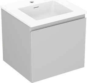 Mexen Orio, kúpeľňová skrinka 50 cm s umývadlom Otis, 1 zásuvka, šedá matná/biela matná, 91A10-05047-1-BF62-W18M01