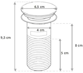 Mexen uzatvárateľná umývadlová odtoková zátka ClickClack, s prepadom, biela keramická, 79920-25