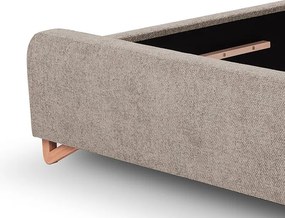 Posteľ Flamingo 180x200 cm, béžová cappuccino štruktúrovaná tkanina