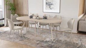 Mazzoni EXPANSO Kašmír / kašmírové nohy - OVÁLNY ROZKLADACÍ STÔL 160-360 cm PRE 16-18 OSÔB