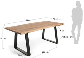 Jedálenský stôl s doskou z akácie v prírodnej farbe 90x180 cm Alaia – Kave Home
