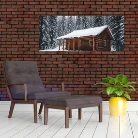 Obraz - Zasnežená chata (120x50 cm)