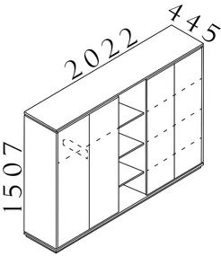 Vysoká šatníková skriňa Creator 202,2 x 44,5 x 150,7 cm, biela / antracit
