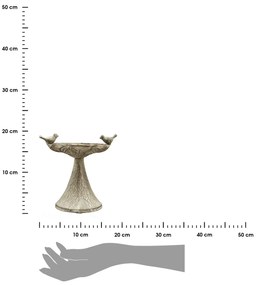 Napájadlo pre vtáky na nohe Layla, 18x18,5 cm, kov, sivá