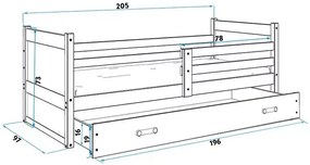Detská posteľ RICO WHITE 90x200 cm