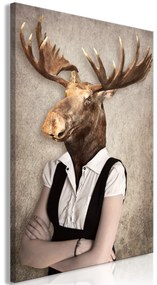 Artgeist Obraz - Brainy Moose (1 Part) Vertical Veľkosť: 20x30, Verzia: Na talianskom plátne