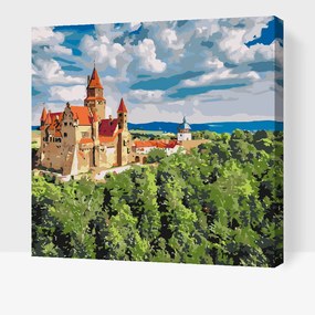 Gario Maľovanie podľa čísel Hrad Bouzov 2 Rozmery: 80 x 80 cm, Rámovanie: S vnútorným rámom