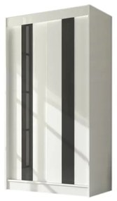 Šatní skříň KARENA, 120x215x61, biela/čierna