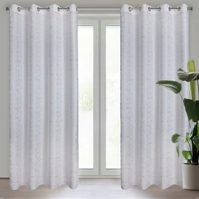 Elegantný záves s jemným vzorom - biely Šírka: 140 cm | Dĺžka: 250 cm
