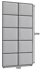 Set 10 čalúnených panelov Quadra 100x200 cm (tmavomodrá). Vlastná spoľahlivá doprava až k Vám domov. 1051975