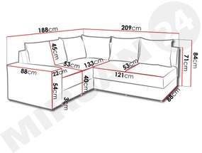 Rohová sedacia súprava Artes  (sivá + čierna). Vlastná spoľahlivá doprava až k Vám domov. 1121714