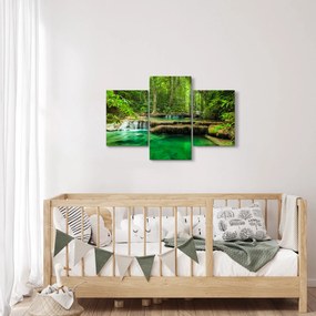 Obraz - Vodopád Erawan v Kanchanaburi, Thajsko (90x60 cm)