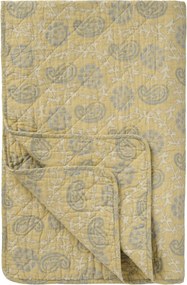 Ib Laursen Prešívaný prehoz Soft yellow /off white / grey 130 × 180 cm