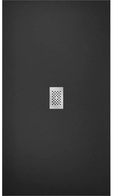 Mexen Hugo, obdĺžniková sprchová vanička SMC 180 x 100 cm, čierna, oceľová krytka, 42701018-X