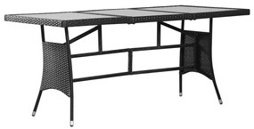 Záhradný stôl čierny 170x80x74 cm polyratanový 3203730