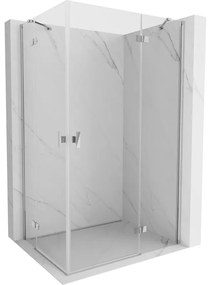 Mexen Mist-H Duo, 2-krídlový výklopný sprchový kút 70 x 115 cm, číre sklo, chrómový profil, 8A5-070L-115P-01-00