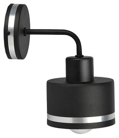Candellux WAMA Nástenné svietidlo black 1X40W E27 black lampshade+silver 21-00422