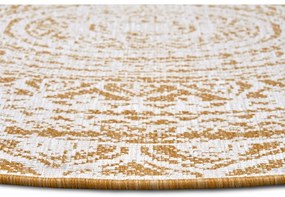 Okrovožlto-biely okrúhly vonkajší koberec ø 140 cm Siruma – NORTHRUGS