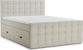 Krémovobiela boxspring posteľ s úložným priestorom 200x200 cm Tasca – Maison de Rêve