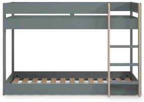 Poschodová detská posteľ sivozelená s roštom 90x190 cm Angel – Marckeric
