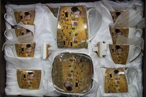 Porcelánový 21 dielny set na kávu alebo čaj,Gustav Klimt  The Kiss, Queen Isabell, 16445