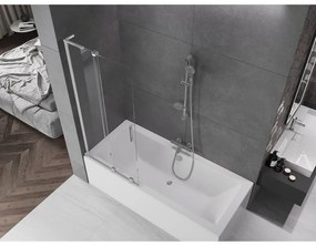 Mexen Velar L, 2-krídlová posuvná vaňová zástena 85 x 150 cm, 8mm číre sklo, chrómový profil, 896-085-003-01-01