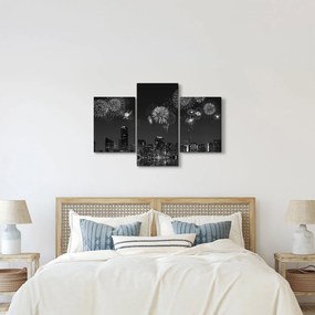 Obraz - Ohňostroj v Miami, čiernobiela (90x60 cm)