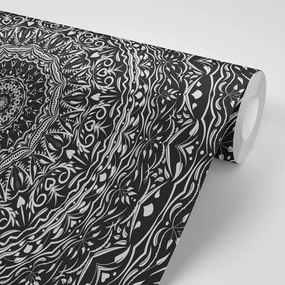 Tapeta Mandala vo vintage štýle v čiernobielom - 150x100
