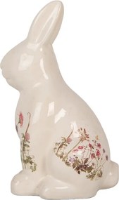 Keramická dekorácia králik s lúčnymi kvetmi Flowers of Love L - 16*12*28 cm