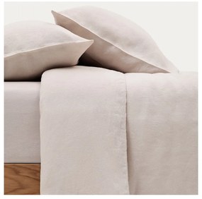 Obliečky sivobéžové na jednolôžko/predĺžené s prímesou ľanu 150x220 cm Simmel – Kave Home