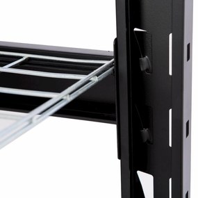 Kovový regál STRONG 183x196x55cm, 4x sieťová polica, 650kg na policu, antracitová farba