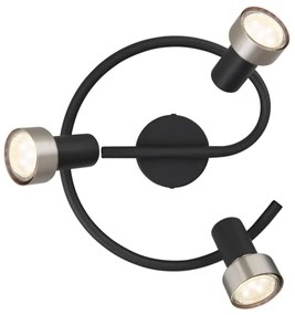 Globo 57917-3N - Bodové svietidlo  MASON 3xGU10/25W/230V čierna/strieborná