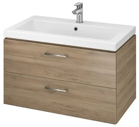 Cersanit Lara Como 80, závesná skrinka + keramické umývadlo, 794x447x460 mm, orech, S801-154-DSM