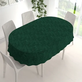 Biante Veľký teflónový oválny obrus TF-035 Venezia smaragdovo zelený 180x240 cm