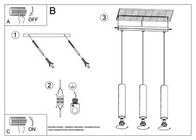 Sollux Lighting Závesné svietidlo Lagos, 3x béžové kovové tienidlo